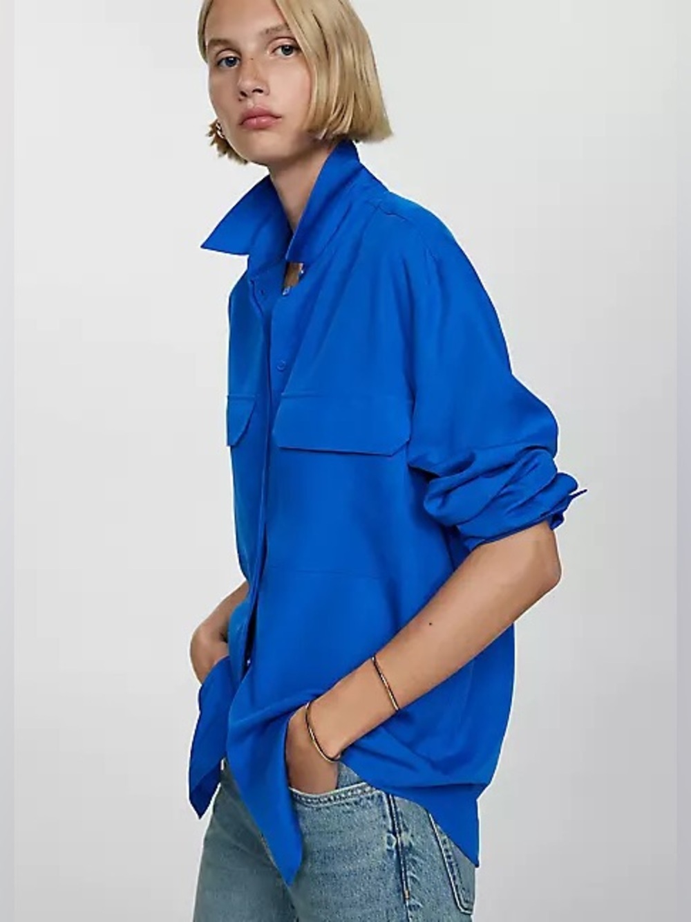 Cobalt Blue Button Down Lane Bryant Shirt